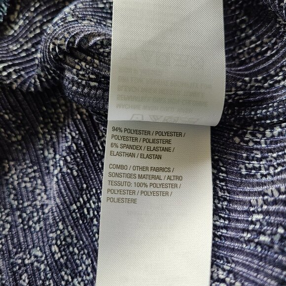 Blue Animal Print Asymmetric Tunic Top LP Petite QVC LS Office Casual Travel - Picture 6 of 13